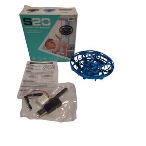 Interactive Flying Drone Aircraft Toy Ages 14+ Metallic Blue SCO Blinking Lights